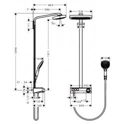 Душевая стойка Hansgrohe Raindance Select E 300 3jet 27127400 Showerpipe