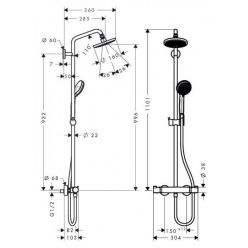 Душевая стойка Hansgrohe Croma 160 Showerpipe 27135000