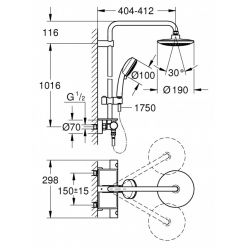 Душевая стойка Grohe Eurotrend System 190 26249000