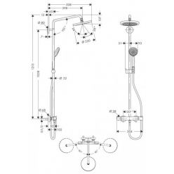 Душевая стойка Hansgrohe Croma 220 Showerpipe 27185000