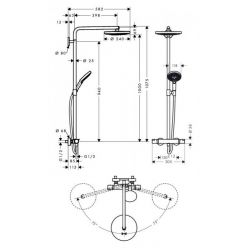 Душевая стойка Hansgrohe Raindance Select S 240 2jet 27129000 Showerpipe