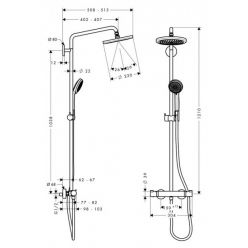 Душевая стойка Hansgrohe Croma 220 Showerpipe 27188000 EcoSmart