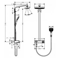 Душевая стойка Hansgrohe Raindance Select E 300 2jet 27126000 Showerpipe