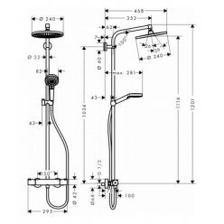 Душевая стойка Hansgrohe Crometta S 240 1jet Showerpipe 27267000