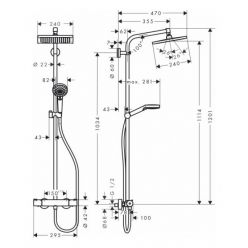 Душевая стойка Hansgrohe Crometta Е 240 1jet Showerpipe 27271000