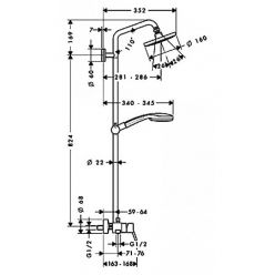 Душевая стойка Hansgrohe Croma 100 27154000