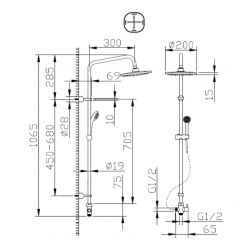 Душевая стойка Bravat Fit R D283CP-2-RUS без смесителя