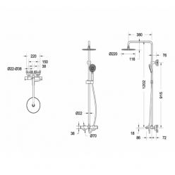 Душевая стойка Bravat Waterfall F639114C-A-RUS термостат