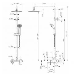 Душевая стойка Bravat Opal C F6125183CP-A1-RUS со смесителем и изливом