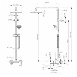 Душевая стойка Bravat Opal F6125183CP-A-RUS