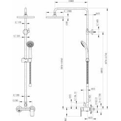 Душевая стойка Bravat Opal F9125183CP-A-RUS со смесителем