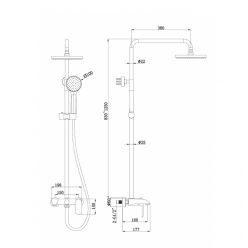 Душевая стойка Bravat PURE F6335369CP-A-RUS со смесителем