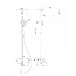 Душевая стойка Bravat RIFFLE F6336370CP-A-RUS со смесителем и изливом