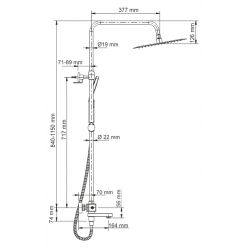 Душевая система WasserKraft A19901 Thermo (с термостатическим смесителем)