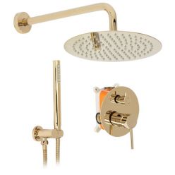 Душевая система Rea Lungo L. Gold + BOX REA-P4110 глянцевое золото