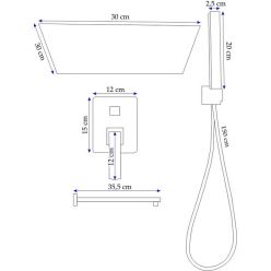 Душевая система Rea Sonic Black REA-P0369 встраиваемая