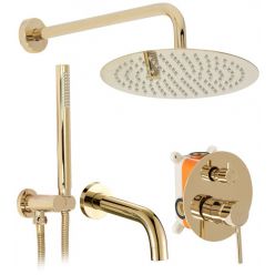 Душевая система Rea Lungo + BOX REA-P4125 глянцевое золото