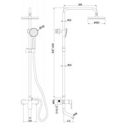 Душевая стойка Bravat Emeralda F6337371CP-A со смесителем