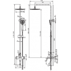 Душевая стойка Bravat Rhein F6429564BW-A-ENG черный