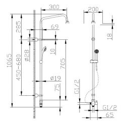 Душевая стойка Bravat Fit S D283CP-2A-RUS