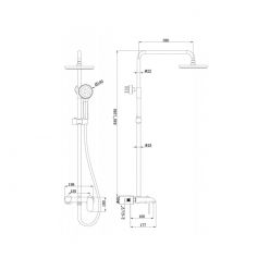 Душевая стойка Bravat PURE F6335369CP-A-RUS со смесителем
