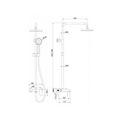 Душевая стойка Bravat PURE F6335369CP-A-RUS со смесителем