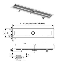 Дренажный канал TECEdrainline 1500 мм 601500