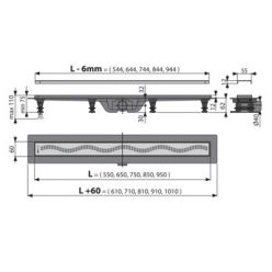 Водоотводящий желоб Alcaplast Simple APZ8-850M