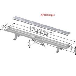 Водоотводящий желоб Alcaplast Simple APZ8-950M