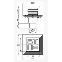 Сливной трап Alcaplast APV4444 150x150/50/75 