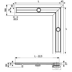 Дренажный канал угловой TECEdrainline 900х900 мм 610900