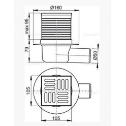 Сливной трап Alcaplast APV1 105x105/50 