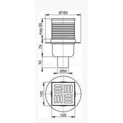 Сливной трап Alcaplast APV32 105x105/50 