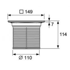 Декоративная решетка TECEdrainpoint S 150 мм 3660010 с монтажным элементом в стальной рамке с фиксаторами