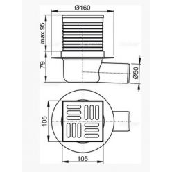 Сливной трап Alcaplast APV31 105x105/50 