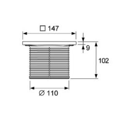 Декоративная решетка TECEdrainpoint S 150 мм 3660003 с монтажным элементом в пластиковой рамке