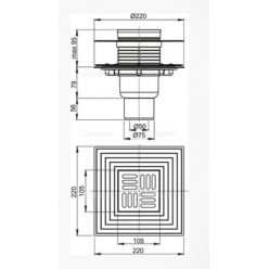 Сливной трап Alcaplast APV4344 105x105/50/75 