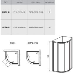 Душевой уголок Ravak Supernova SKCP4-80 белый+транспарент 31140100Z1