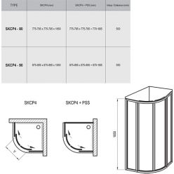 Душевой уголок Ravak Supernova SKCP4-90 белый+транспарент 31170100Z1