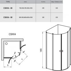 Душевой уголок Ravak Chrome CSKK4-90 белый+транспарент 3Q170100Z1