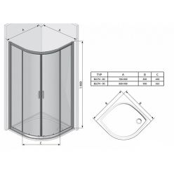Душевой уголок Ravak Blix BLCP4-90 SABINA белый+ транспарент 3B270140Z1