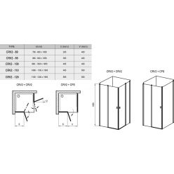 Душевой уголок Ravak Chrome CRV2-80 сатин+транспарент 1QV40U00Z1