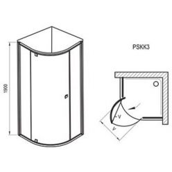 Душевой уголок Ravak Pivot PSKK3-100 блестящий + стекло транспарент 376AAC00Z1