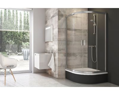 Душевой уголок Ravak Blix BLCP4-80 блестящий + грапе 3B240C00ZG