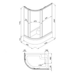 Душевая дверь Triton Коралл 120*80 В Правое