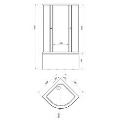 Душевая дверь Triton узоры 90*90 Б