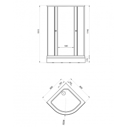 Душевая дверь Triton Полосы 90*90 А