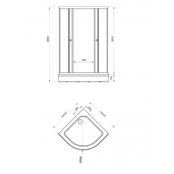Душевая дверь Triton узоры 100*100 А
