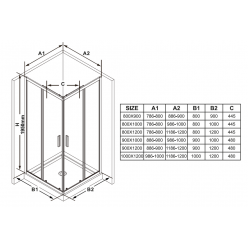 Душевая дверь Ravak Blix Slim BLSRV2K-100 блестящий + транспарент, X1XMA0C00Z1