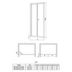 Душевая дверь Deante Flex KTL 621D складная, 90 см стекло матовое профиль хром